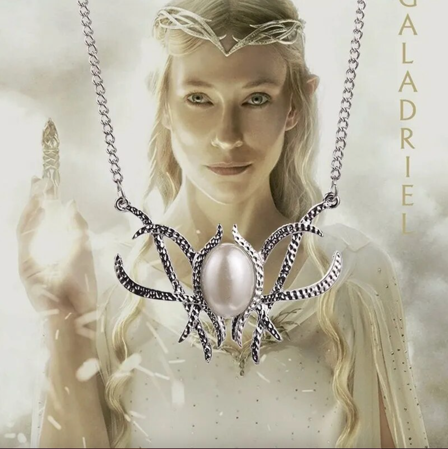 Lady Galadriel's Silver Brooch Pendant