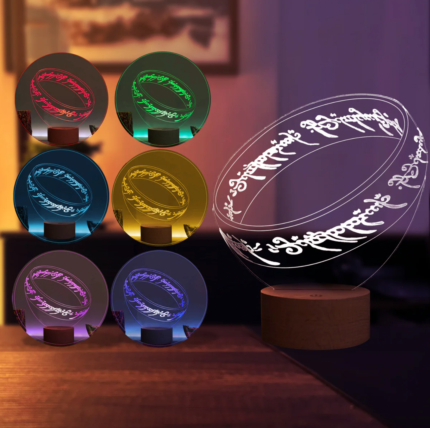 One Ring 3D LED Night Lamp